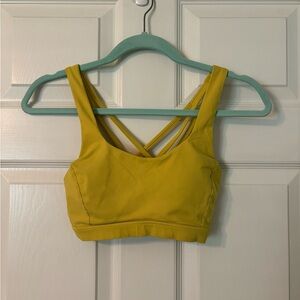 Lululemon Racerback Sports Bra Size 4 Mustard color